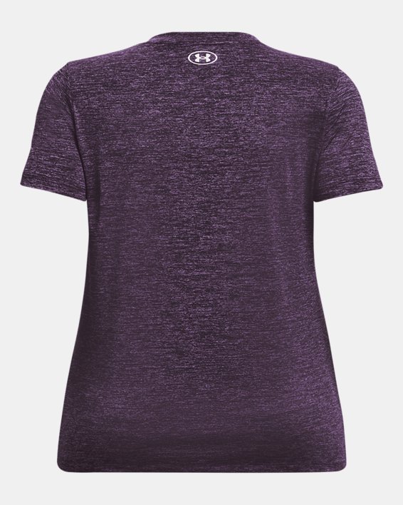 Damesshirt UA Tech™ Twist V-Neck met korte mouwen, Purple, pdpMainDesktop image number 5